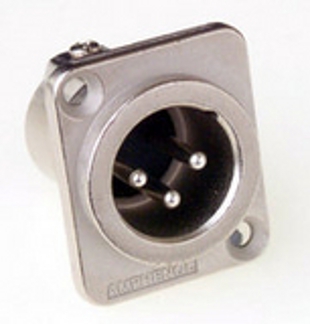 AC 3-Pin XLR Connectors, Amphenol AC3MMDZ - XLR 3-pin male universal machined pin socket