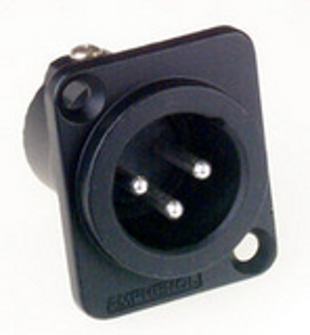 AC 3-Pin XLR Connectors, Amphenol AC3MMDZB - XLR 3-pin male universal machined pin socket, black