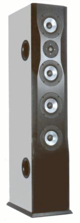 Aluminata 130/4KE is a 2 1/2 way floorstanding speaker with two mid-woofer which are supported in the bass by two additional woofers.