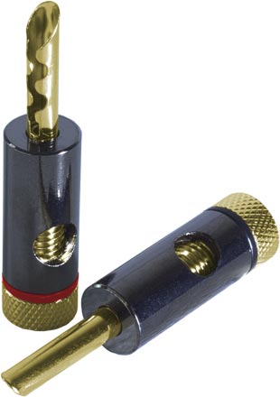 Lautsprecher-Stecker Bananenstecker für 8mm-Kabel 4-teilig 