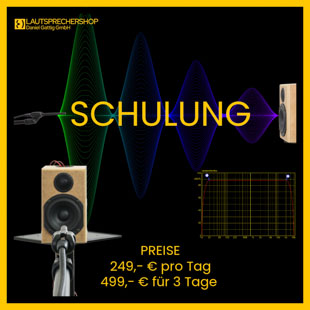 Schulung Messsysteme und Lautsprecher-Entwicklung 24. bis 26.09.2026, Wir laden Sie vom 24. bis 26.09.2026 zu uns nach Eggenstein ein