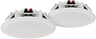 Wall and ceiling speakers: Low-impedance / 100 V, Weatherproof pair of PA ceiling speakers, heat-resistant up to 100 °C. SPE-264/WS