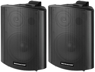 Wall and ceiling speakers: Low-impedance / 100 V, Active 2-way stereo speaker system, 2 x 25 W<sub>MAX</sub>, 2 x 15 W<sub>RMS</sub> MKA-60SET/SW