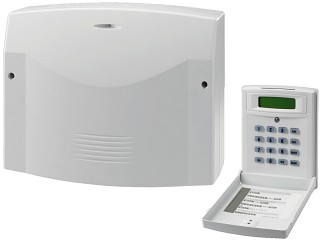 Tecnica dell'allarme: Impianti d'allarme a filo, Centralina d'allarme a 8 circuiti con quadro di comando a LCD DA-8000