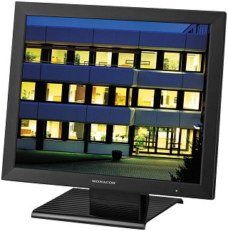 Monitors and brackets / supports, LCD colour monitor in a metal housing for surveillance systems TFT-1904LED