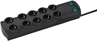 Mains voltage: Switchable sockets, Double row power strip MCS-10/SW