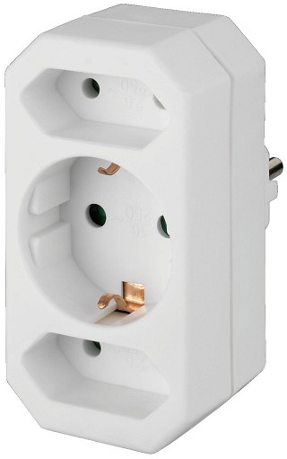 Mains voltage: Plugs and inline jacks, 3-way socket splitter MEP-21
