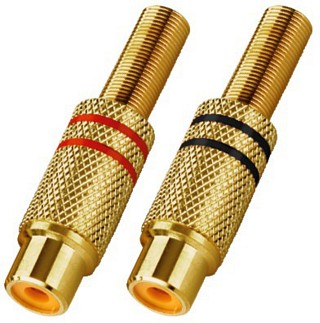 Plugs and inline jacks: RCA, RCA plug-in connector T-707JGLC