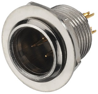 Plugs and inline jacks: XLR, Miniature XLR panel plug, 3 poles XLR-308/P