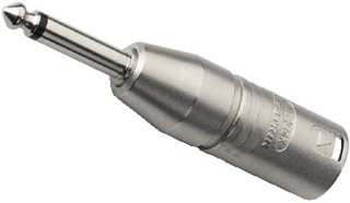 Adapters: XLR, NEUTRIK adapter XLR/6.3 mm mono plug NA-2MP