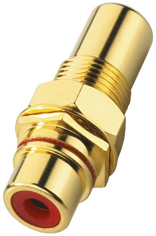 Plugs and inline jacks: RCA, RCA feed-through panel jack T-730G/RT