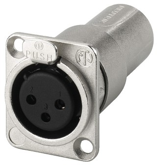 Plugs and inline jacks: XLR, NEUTRIK XLR feed-through panel connectors, 3 poles NA-3FDM