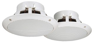 Wall and ceiling speakers: Low-impedance / 100 V, Pair of flush-mount speakers CRB-265/WS