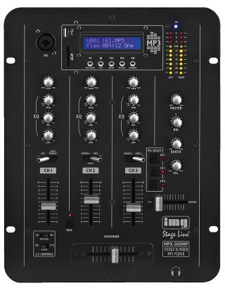 Mixer: Mixer per DJ, Mixer DJ stereo con lettore MP3 integrato MPX-30DMP