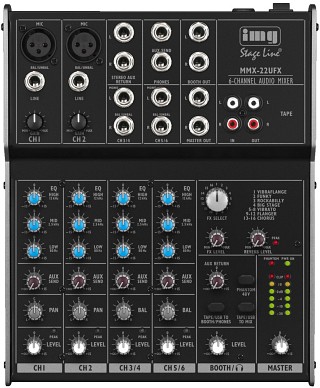 Mixers and players, 4-channel audio mixer MMX-22UFX