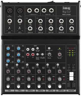 Mixers and players, 6-channel audio mixer MMX-24USB