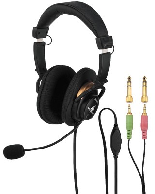 Headphones, Stereo headphones with electret headband microphone BH-003