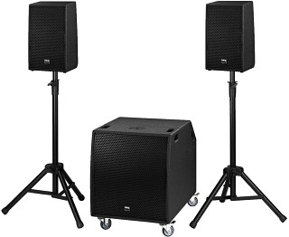 PA systems: Compact PA, Compact professional active PA system, 2,300 WMAX, 1,300 WRMS, PROTON-18NEO