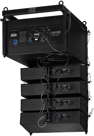 Recintos para megafonía activos: Altavoces compactos, Altavoz array para megafonía profesional (controlado por software DSP), activo, L-RAY/1000