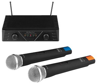 Funk-Mikrofone: Sender und Empfänger, Drahtloses 2-Kanal-Mikrofonsystem TXS-812SET