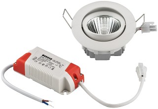 Accessoires, Spot LED encastré, rond et bombé, 5 W LDSC-755W/WWS