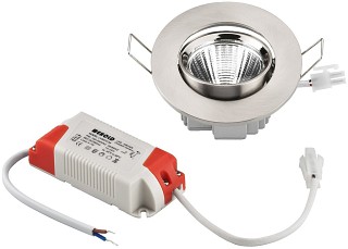 Accessori Illuminotecnica, Spot da pannello con LED, rotondo e piatto 5 W LDSR-755C/WWS