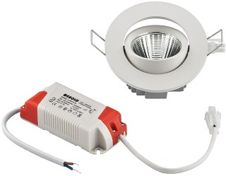 Accessori Illuminotecnica, Spot da pannello con LED, rotondo e piatto 5 W LDSR-755W/WWS