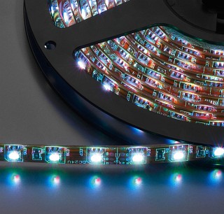 Accessori Illuminotecnica, Strisce flessibili a LED, 24V corrente continuar , versione protetta contro umidità ad alta luminosità LEDS-5MPL/RGB